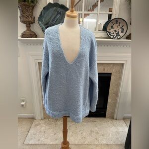 Free People Light Blue Oversized Sweater